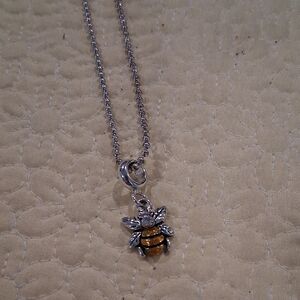 Charming Silver and Gold Bee Necklace